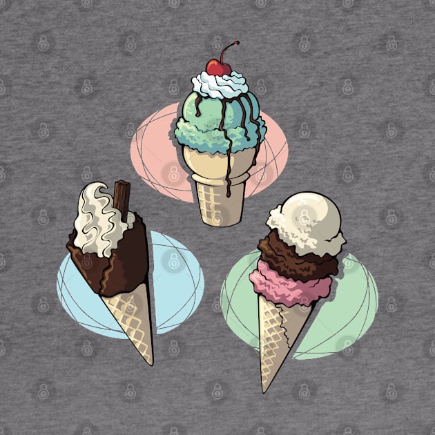 Ice Cream Trio by Abbilaura